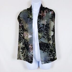 Burnout Velvet Fairy Grunge Scarf Goblin Core Silk-Blend Rectangle Whimsigoth